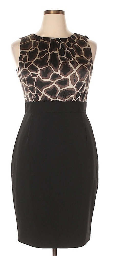 Elie Tahari Giraffe Print Silk Sleeveless Sheath 2